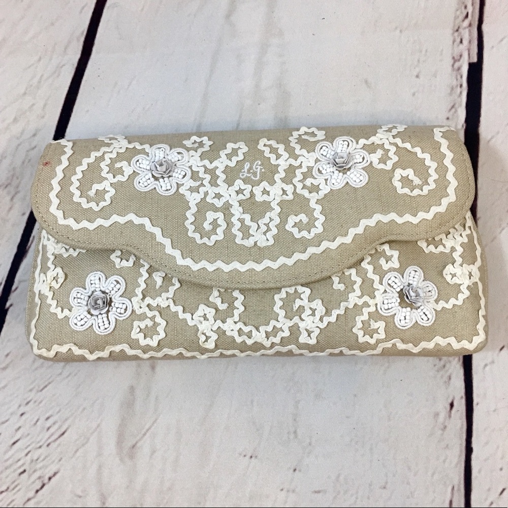 Lulu Guinness Rick Rack Flower Small Clutch Bag - Gem